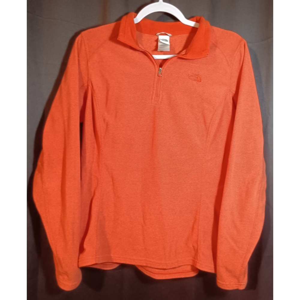 The North Face Jacket Women’s Large Orange 1/4 Zip Pullover Lightweight Fleece S